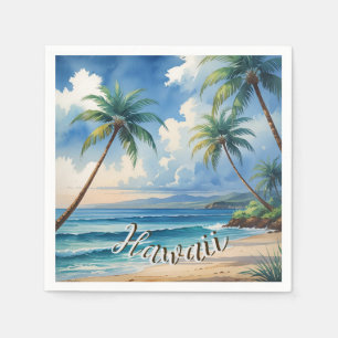 Vintager Stil Hawaii Reiseküste Blue Sea Serviette