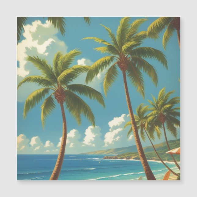 Vintager Stil Hawaiian Reise Aloha Magnetkarte (Vorderseite)