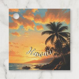 Vintager Stil Hawaiian Reisen Küste Meer Sunset Geschenkanhänger