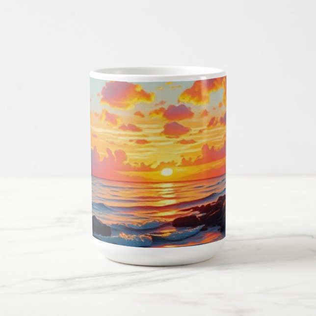 Vintager Stil Hawaiian Reisen Küste Meer Sunset Kaffeetasse (Mittel)
