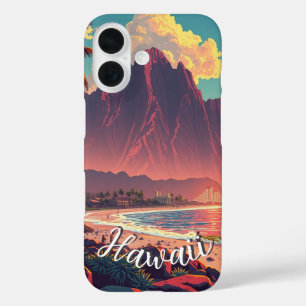 Vintager Stil Hawaiian Travel Honolulu Mittelpazif iPhone 16 Hülle