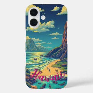 Vintager Stil Hawaiian Travel Honolulu Mittelpazif iPhone 16 Hülle