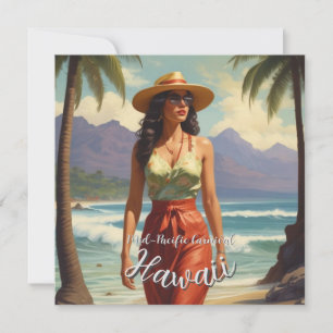 Vintager Stil Hawaiian Travel Honolulu Mittelpazif Einladung