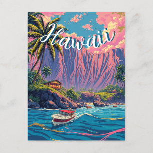 Vintager Stil Hawaiian Travel Honolulu Mittelpazif Feiertagspostkarte