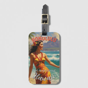 Vintager Stil Hawaiian Travel Honolulu Mittelpazif Gepäckanhänger