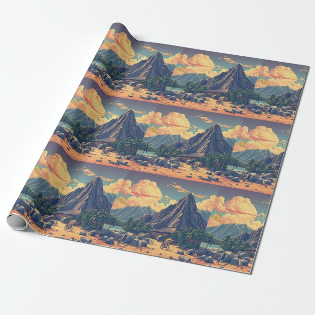 Vintager Stil Hawaiian Travel Honolulu Mittelpazif Geschenkpapier (Ungerollt)