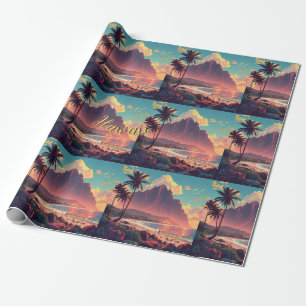 Vintager Stil Hawaiian Travel Honolulu Mittelpazif Geschenkpapier