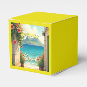 Vintager Stil Hawaiian Travel Honolulu Mittelpazif Geschenkschachtel