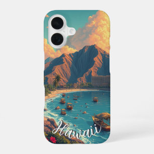 Vintager Stil Hawaiian Travel Honolulu Mittelpazif iPhone 16 Hülle