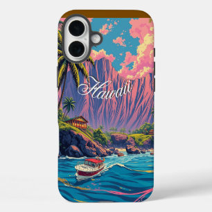 Vintager Stil Hawaiian Travel Honolulu Mittelpazif iPhone 16 Plus Hülle