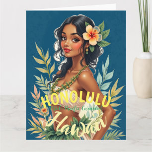 Vintager Stil Hawaiian Travel Honolulu Mittelpazif Karte