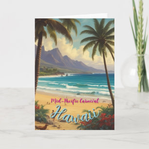 Vintager Stil Hawaiian Travel Honolulu Mittelpazif Karte
