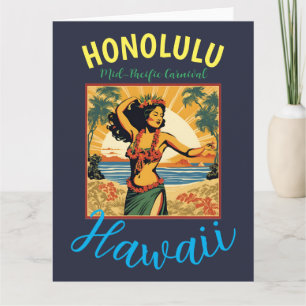 Vintager Stil Hawaiian Travel Honolulu Mittelpazif Karte