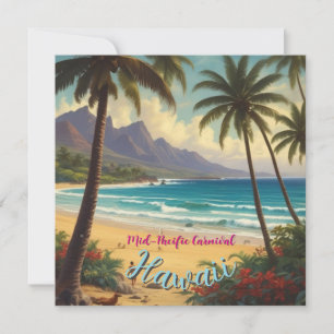 Vintager Stil Hawaiian Travel Honolulu Mittelpazif Karte