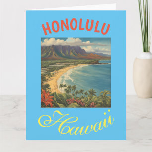 Vintager Stil Hawaiian Travel Honolulu Mittelpazif Karte