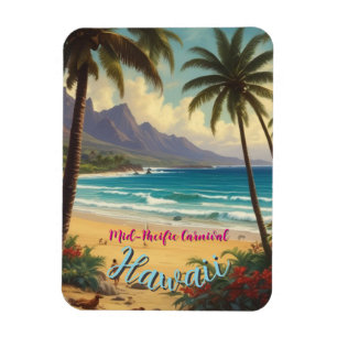 Vintager Stil Hawaiian Travel Honolulu Mittelpazif Magnet