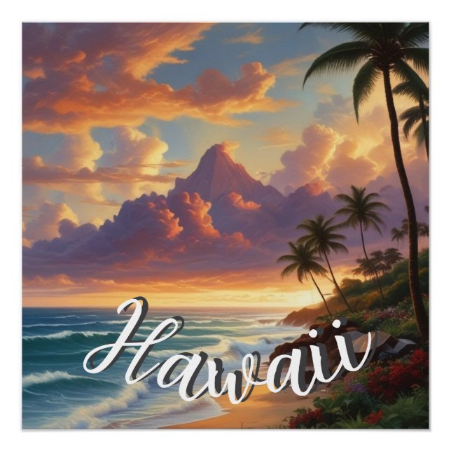 Vintager Stil Hawaiian Travel Honolulu Mittelpazif Poster (Vorderseite)
