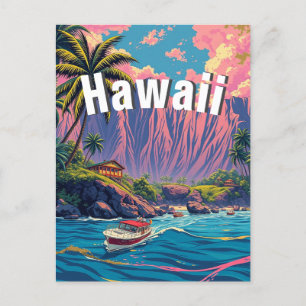 Vintager Stil Hawaiian Travel Honolulu Mittelpazif Postkarte