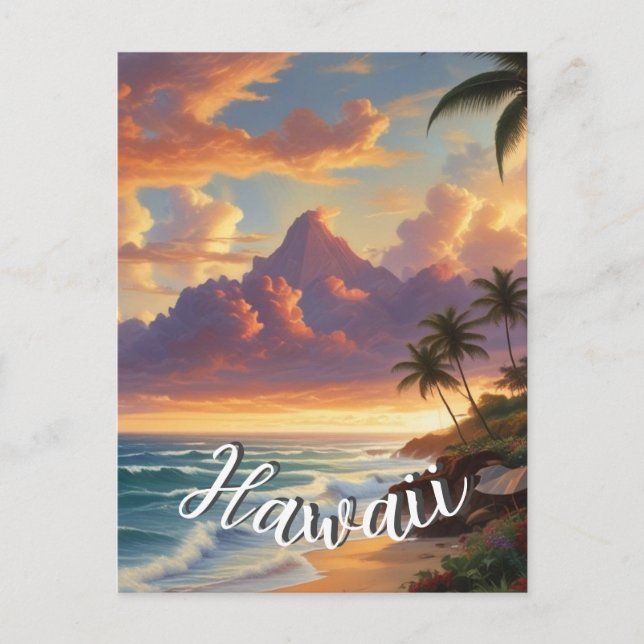 Vintager Stil Hawaiian Travel Honolulu Mittelpazif Postkarte (Vorderseite)