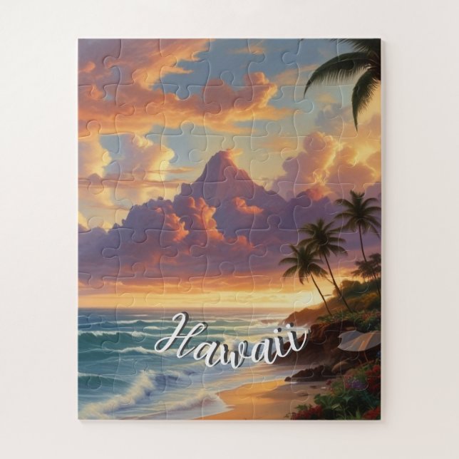 Vintager Stil Hawaiian Travel Honolulu Mittelpazif Puzzle (Vertikal)