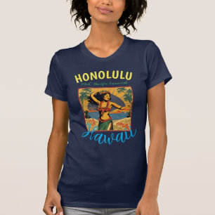 Vintager Stil Hawaiian Travel Honolulu Mittelpazif T-Shirt