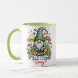 Vintager Stil Lounge Gnome mit Pilzen Kunst Tasse