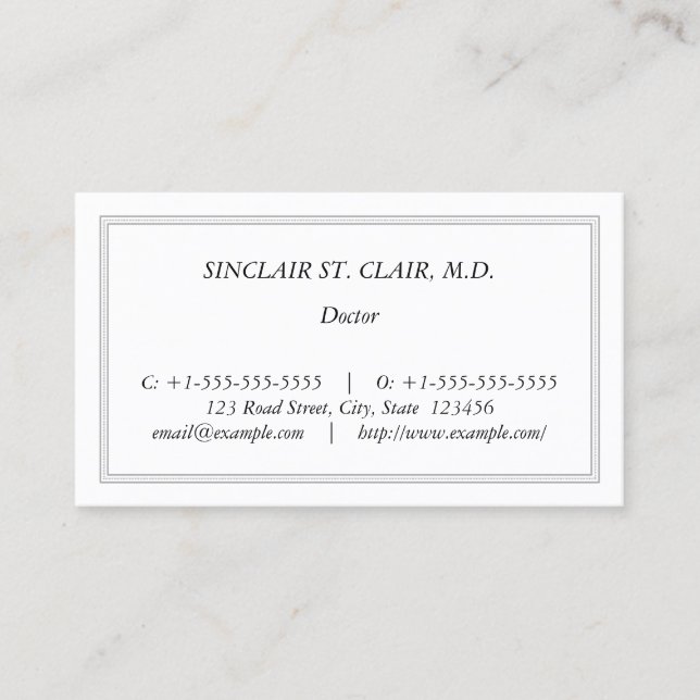 Vintager Stil Medical Beruflich Business Card Visitenkarte (Vorderseite)