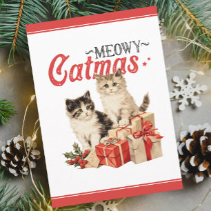 Vintager Stil Meowy Catmas Weihnachten