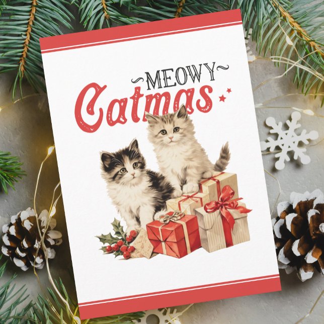 Vintager Stil Meowy Catmas Weihnachten (Von Creator hochgeladen)