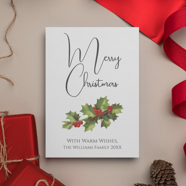 Vintager Stil Mistletoe Minimal Frohe Weihnachten (Vintage Style Mistletoe Minimal Merry Christmas Holiday Card
)