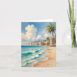 Vintager Stil Monte Carlo Beach Travel Feiertagskarte