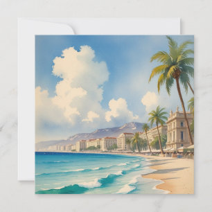 Vintager Stil Monte Carlo Beach Travel Feiertagskarte