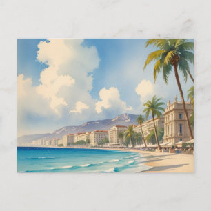 Vintager Stil Monte Carlo Beach Travel Feiertagspostkarte
