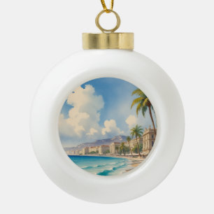 Vintager Stil Monte Carlo Beach Travel Keramik Kugel-Ornament