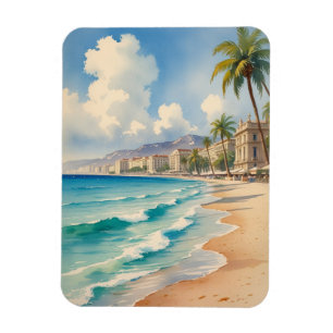 Vintager Stil Monte Carlo Beach Travel Magnet
