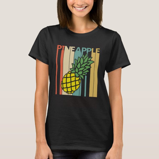 Vintager Stil Niedlich Ananas Obst T-Shirt (Vorderseite)