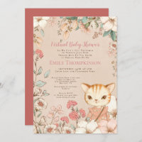 Vintager Stil Niedlich Cat Florals Virtual Baby Du