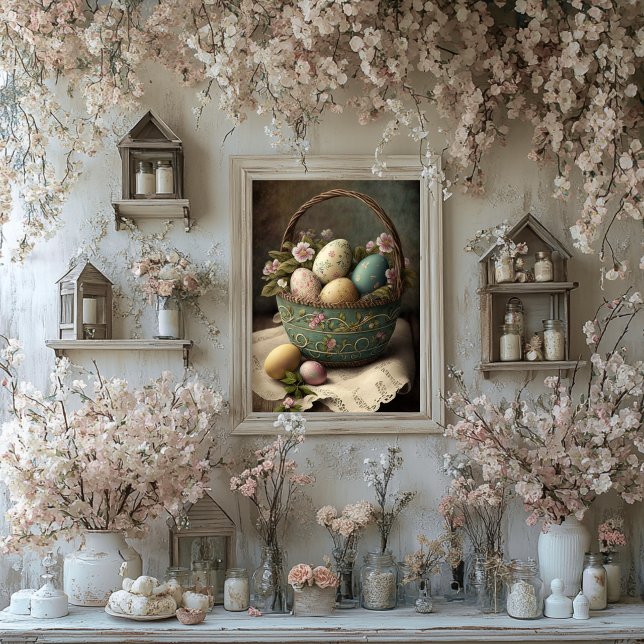 Vintager Stil Ostereier Basket Art Poster (Von Creator hochgeladen)