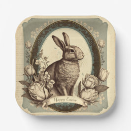 Vintager Stil Osterfrühling Bunny Napkins Pappteller