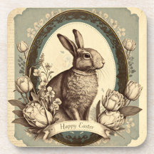 Vintager Stil Osterfrühling Bunny Plasic Untersetz