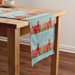 Vintager Stil Osterhase und Eier Tischläufer