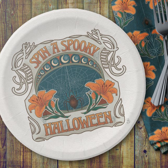 Vintager Stil Pappteller (Spooky Halloween Vintage Style Paper Plates-Coordinating Designs Create the Perfect Look.)
