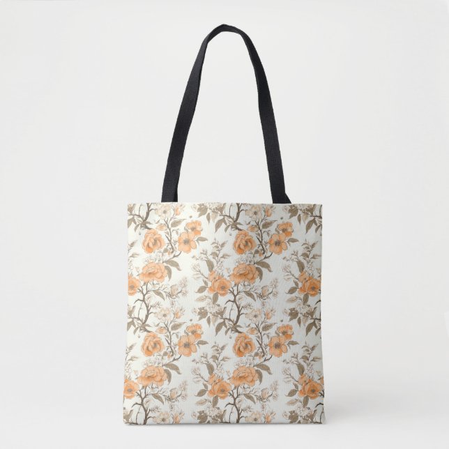 Vintager Stil Peach Blossom Blumenblume Gemustert (Vorderseite)