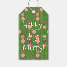 Vintager Stil Pink Polka Dot Green Gift Tag Geschenkanhänger