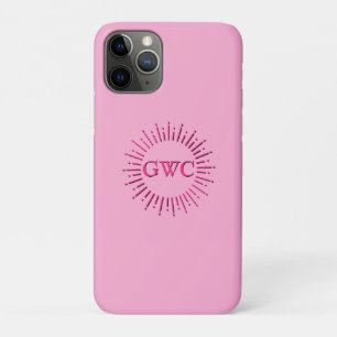 Vintager Stil Pink Sun Burst Custom Monogram Case-Mate iPhone Hülle