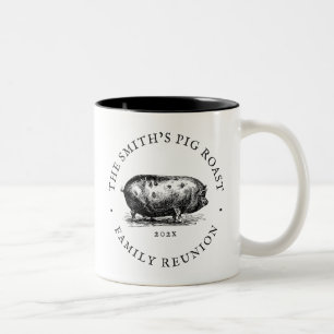 Vintager Stil  Schweinegrost  Wiedersehen Zweifarbige Tasse