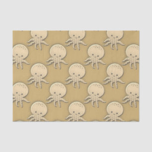 Vintager Stil Sepia Baby Octopus Seidenpapier