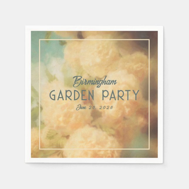 Vintager Stil Snowball Blume Garten Party Napkin Serviette (Vorderseite)