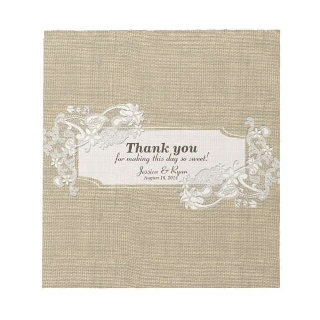 Vintager Stil Spitzendesign Candy Bar Wrap Notizblock (Vorderseite)