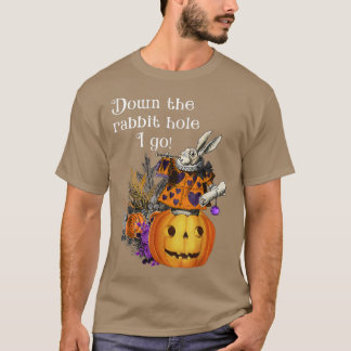 Vintager Stil Spuk Halloween Alice White Kaninchen T-Shirt